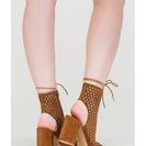 Incaltaminte Femei CheapChic Holey One Perforated Faux Suede Booties Mocha