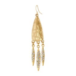 The Sak Pave 3 Leaf Drop Earrings Gold