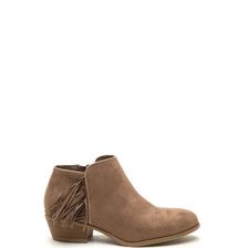 Incaltaminte Femei CheapChic Fringe Fandom Faux Suede Booties Taupe
