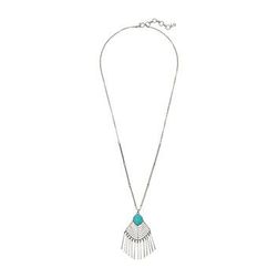 Bijuterii Femei Lucky Brand Silver and Turquoise Pendant Necklace Silver