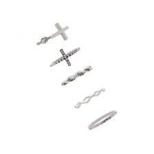 Bijuterii Femei Forever21 Twisted Classic Ring Set Bsilverclear