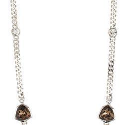 Givenchy Shield Crystal Station Necklace IM RHOD-GREIGE-CRY
