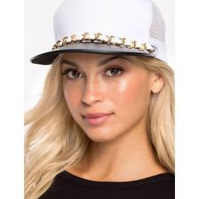 Accesorii Femei CheapChic Chain Trim Mesh Back Cap White