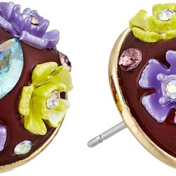 Betsey Johnson Spring Ahead Flower Orb Stud Earrings Multi