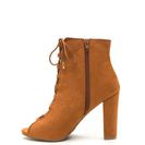 Incaltaminte Femei CheapChic Essential Element Lace-up Booties Whisky