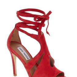 Incaltaminte Femei Steve Madden Sashy Wraparound Ankle Tie Sandal Women RED-SUEDE