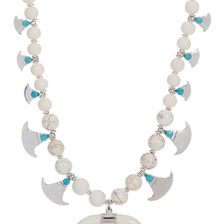 Chan Luu Bone, Turquoise & Howlite Bead Necklace WHITE BONE