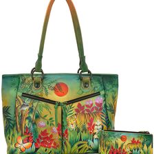 Anuschka Handbags Large Shopper with Front Pockets Rousseau’s Jungle