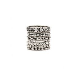 Bijuterii Femei Forever21 Etched Band Ring Set Bsilver