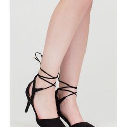 Incaltaminte Femei CheapChic Point Total Cut-out Lace-up Heels Black
