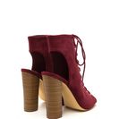 Incaltaminte Femei CheapChic Chic Outlook Lace-up Chunky Heels Wine