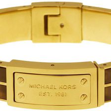 Michael Kors Heritage Logo Plaque Tortoise-shell Gold-tone Hinge Bangle N/A