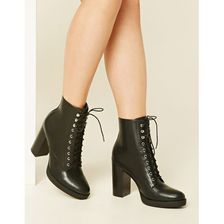 Incaltaminte Femei Forever21 Lace-Up Ankle Booties Black