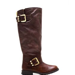 Incaltaminte Femei CheapChic Studly Double Buckle Boots Brown
