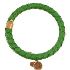 Bijuterii Femei Alex and Ani Palm Green Braided Leather Wrap Bracelet GOLD