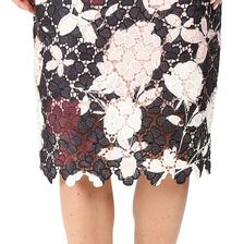 Vince Camuto Chapel Rose Printed Lace Pencil Skirt Rosey Flush