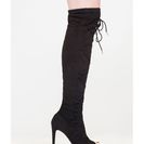 Incaltaminte Femei CheapChic Cross My Heart Lace-up Thigh-high Boots Black