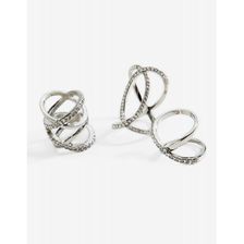 Bijuterii Femei CheapChic Batia Caged 3pc Ring Set Met Slvr