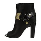 Incaltaminte Femei Just Cavalli Peep Toe Bootie with Gold Hardware Black