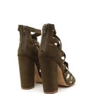 Incaltaminte Femei CheapChic Latticed Attitude Caged Chunky Heels Olive