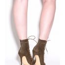 Incaltaminte Femei CheapChic So In Step Faux Suede Lace-up Booties Olive