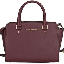 Michael Kors Selma Saffiano Leather Satchel - Plum N/A