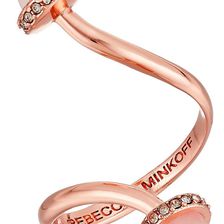 Rebecca Minkoff Acorn Twist Ring Rose Gold with Rose Quartz