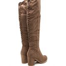 Incaltaminte Femei CheapChic Style Asset Lace-back Thigh-high Boots Taupe