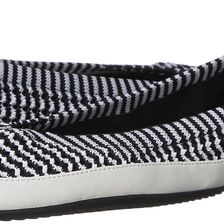 Calvin Klein Anabelle Black/Platinum White/Black Stretch Knit Fabric/Leather