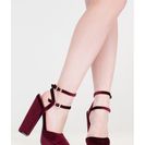 Incaltaminte Femei CheapChic 90s Baby Velvet Platform Chunky Heels Burgundy