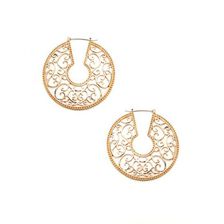Bijuterii Femei Forever21 Filigree Hoop Earrings Gold