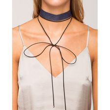 Bijuterii Femei CheapChic Denim Choker Wrap 2pc Set Dk Wash Denim