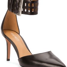 Nine West Red Velvet Black Leather