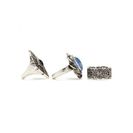 Bijuterii Femei Forever21 Etched Faux Stone Ring Set Bsilverblack