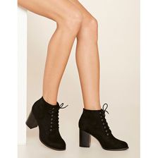 Incaltaminte Femei Forever21 Faux Suede Ankle Booties Black