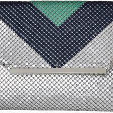 Jessica McClintock Keria Color Block Envelope Clutch Teal/Navy/Silver