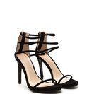 Incaltaminte Femei CheapChic Triple The Fun Faux Nubuck Heels Black