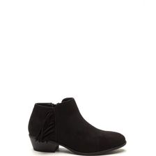 Incaltaminte Femei CheapChic Fringe Fandom Faux Suede Booties Black