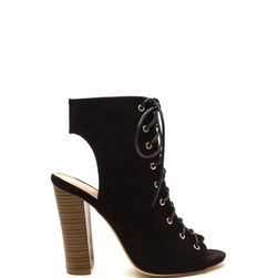 Incaltaminte Femei CheapChic Chic Outlook Lace-up Chunky Heels Black