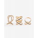 Bijuterii Femei CheapChic Batia Caged 3pc Ring Set Met Gold