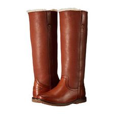 Incaltaminte Femei Frye Celia Shearling Tall Cognac Smooth Full Grain
