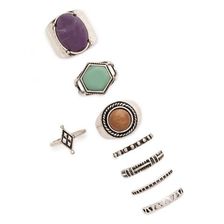 Bijuterii Femei Forever21 Faux Stone Ring Set Bsilverpurple