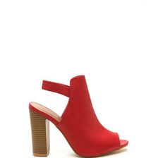 Incaltaminte Femei CheapChic Top To Bottom Chunky Peep-toe Mule Heels Red