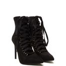 Incaltaminte Femei CheapChic About Town Faux Suede Lace-up Booties Black