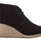 Incaltaminte Femei TOMS Desert Wedge Black Textured Linen