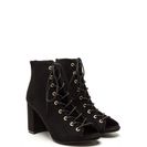 Incaltaminte Femei CheapChic Set To Launch Faux Suede Lace-up Booties Black