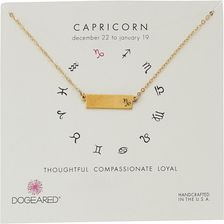 Dogeared Capricorn Zodiac Bar Necklace Gold Dipped