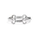 Bijuterii Femei GUESS Silver-Tone Pave Logo Bangle silver