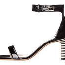 Incaltaminte Femei Kate Spade New York Elsa Black PatentBlackWhite Stripe Stack Heel