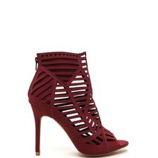 Incaltaminte Femei CheapChic Line Dancing Cut-out Faux Leather Heels Wine